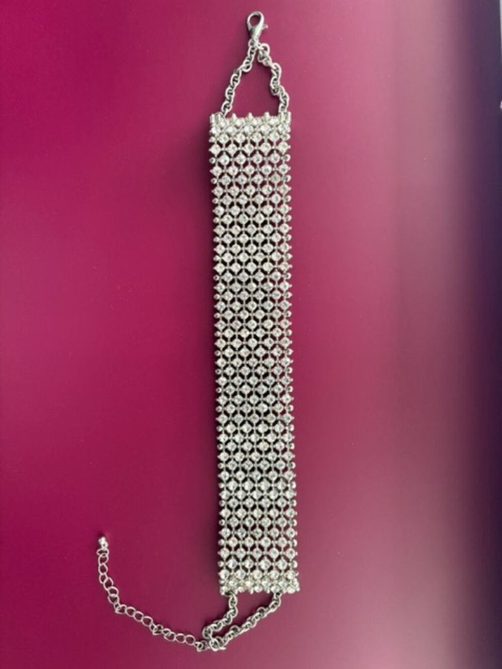Glamorous 9-Row Rhinestone Choker Necklace